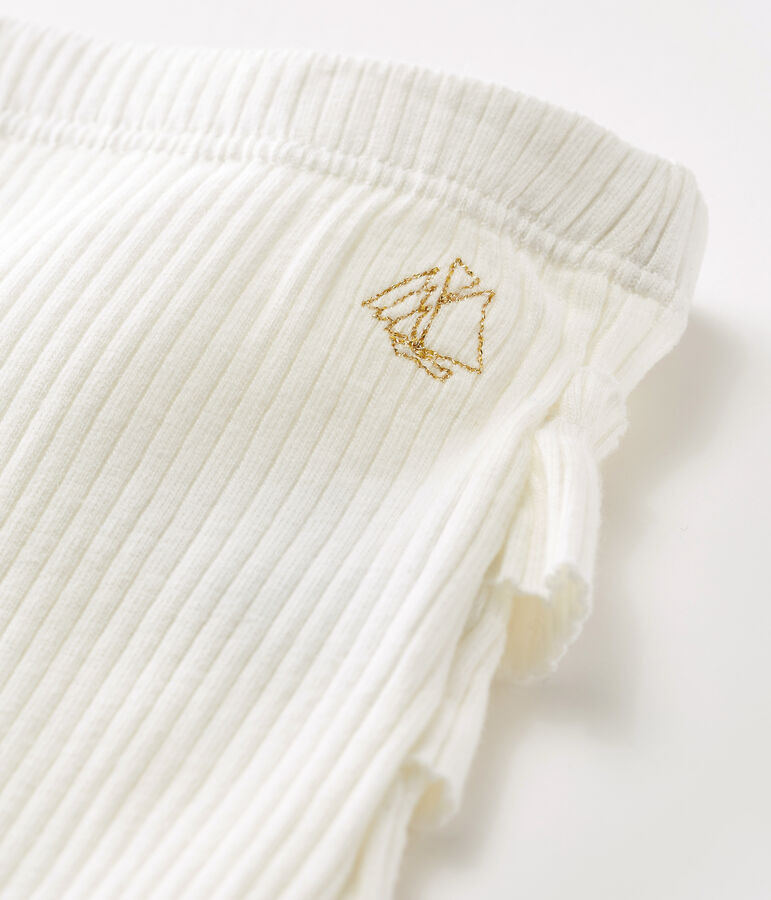 Leggings con volantes para beb&eacute; ni&ntilde;a blanco