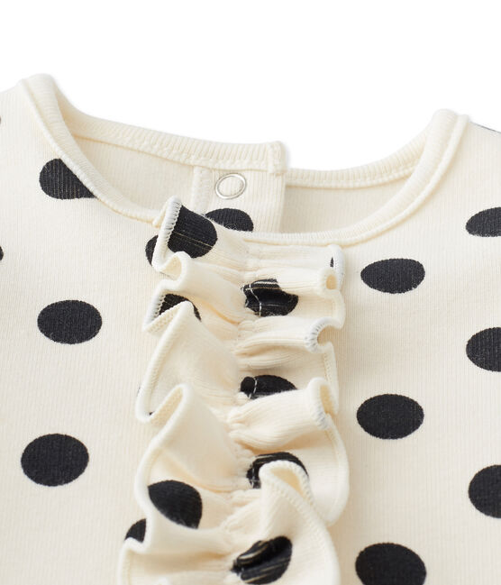 Robe bébé fille à pois beige COQUILLE/gris CAPECOD