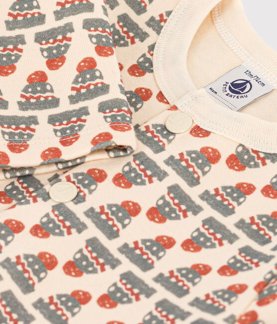 Cárdigan de punto jersey grueso con estampado de bebé blanco AVALANCHE/ MULTICO