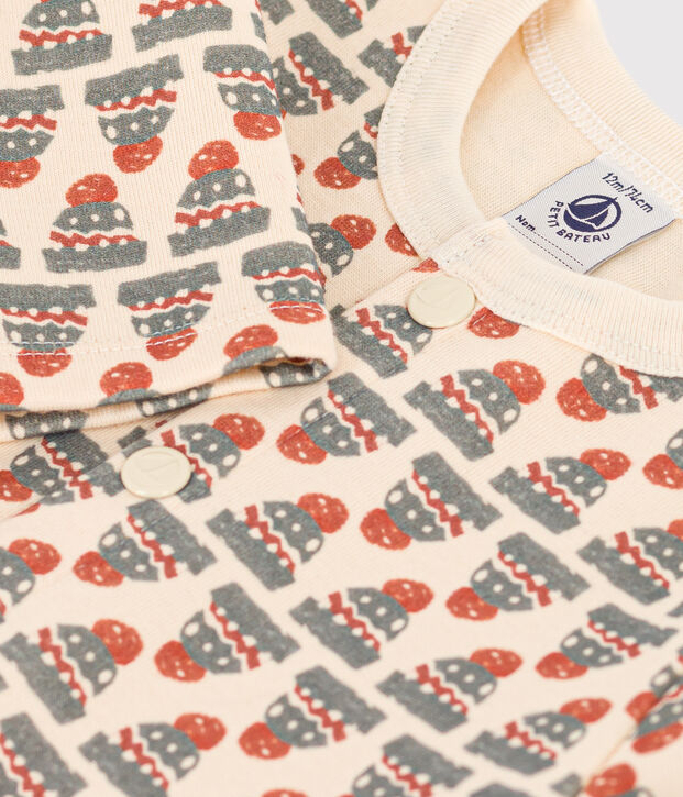 C&aacute;rdigan de punto jersey grueso con estampado de beb&eacute; crudo/multicolor