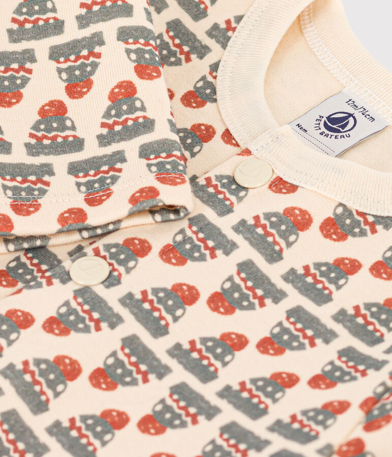 C&aacute;rdigan de punto jersey grueso con estampado de beb&eacute; crudo/multicolor