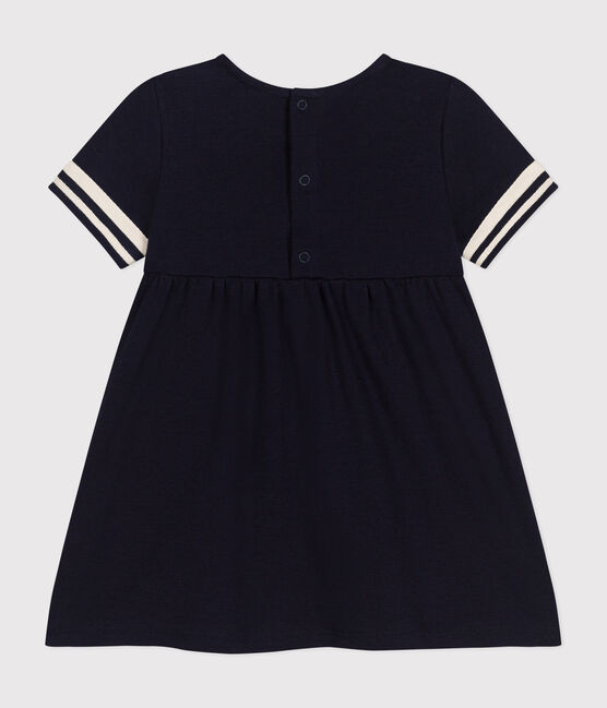 Vestido de estilo marinero de algodón orgánico para bebé. azul SMOKING