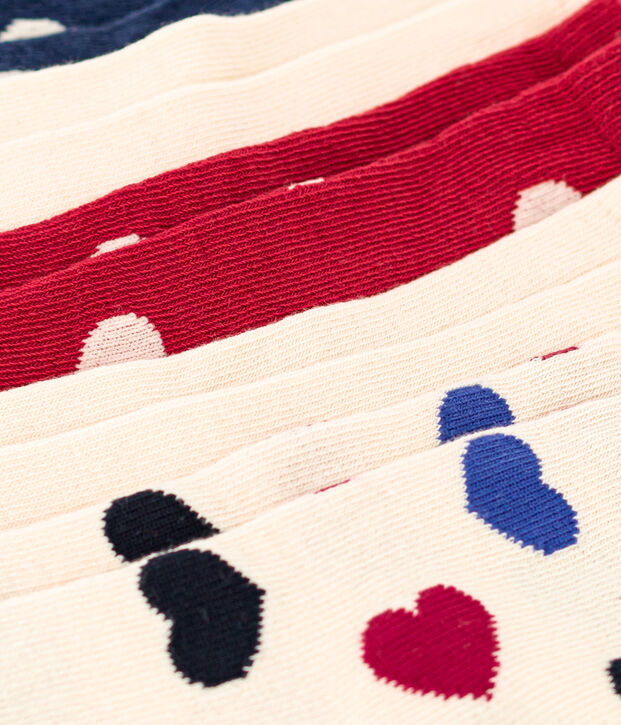 Juego de 5 pares de calcetines con corazones para ni&ntilde;o/ni&ntilde;a multicolor