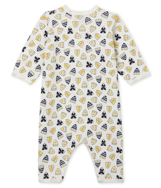 Pijama de bebé sin pies en punto para niño blanco MARSHMALLOW/blanco MULTICO