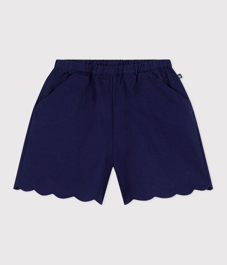 Shorts infantiles de algod&oacute;n liso azul SOIR