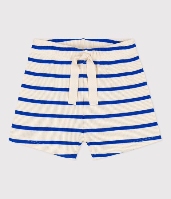 Shorts de punto de canalé a rayas para bebé azul AVALANCHE/blanco PERSE
