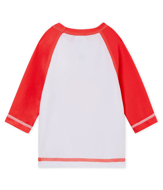 Camiseta manga larga de protección solar para bebé unisex blanco MARSHMALLOW/rosa CUPCAKE