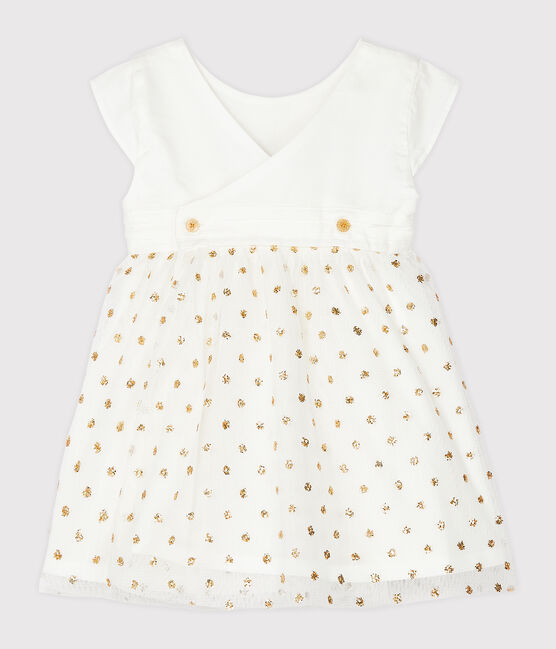 Vestido Para Bebe Nina Marshmallow Or Petit Bateau
