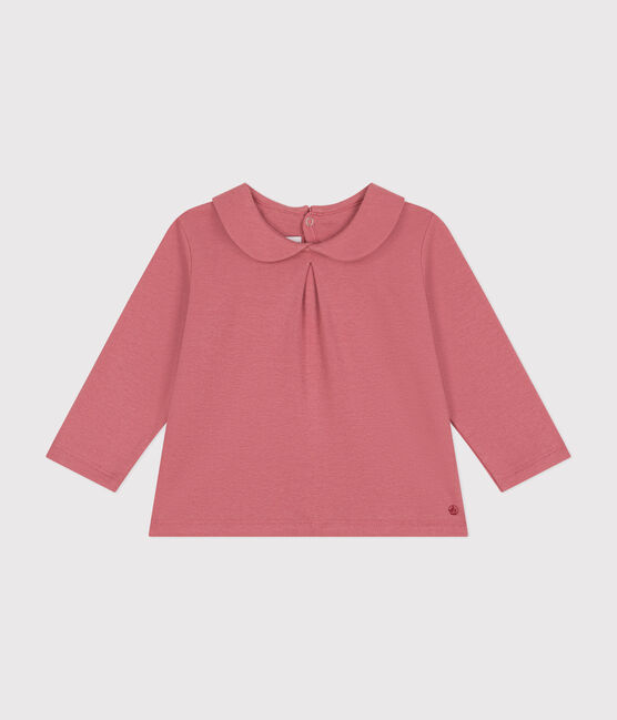 Blusa de algodón con cuello para bebé rosa ROSEWOOD
