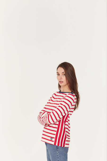 Jersey marinero para mujer rojo TERKUIT/blanco MARSHMALLOW