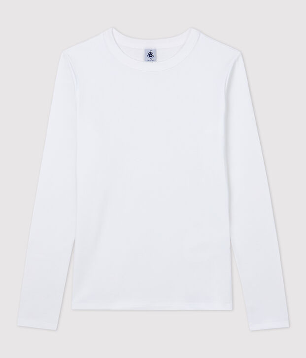 Camiseta L'ICONIQUE con cuello redondo de algod&oacute;n de mujer blanco