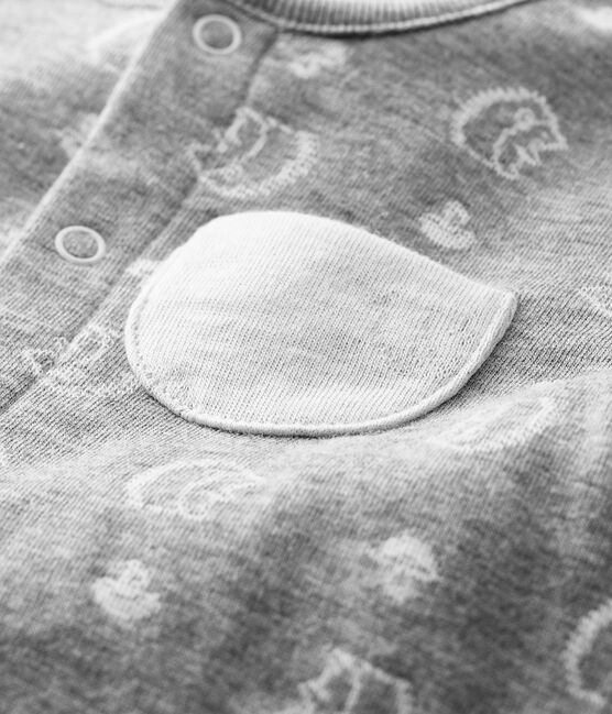 Mono largo de jacquard con estampado de erizo de túbico para bebé gris SUBWAY/blanco MARSHMALLOW