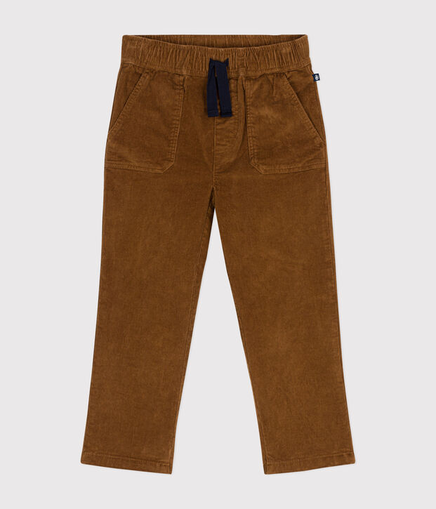 Pantal&oacute;n recto de terciopelo para ni&ntilde;o marron