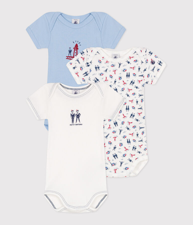Juego de 3 bodis de algod&oacute;n de manga corta para beb&eacute; variante 4