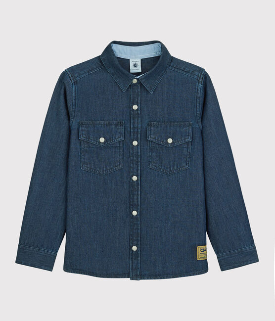 Camisa de tejido vaquero de niño azul DENIM BLEU DELAVE