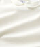 Camiseta de manga corta de algodón orgánico de niña blanco MARSHMALLOW
