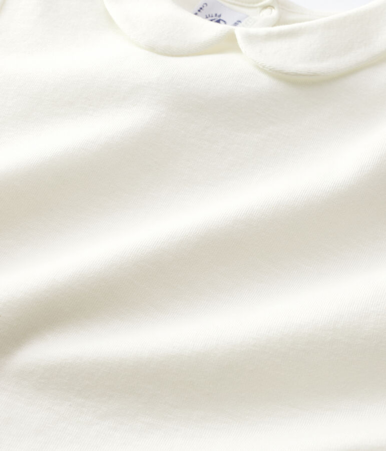 Camiseta de manga corta de algod&oacute;n de ni&ntilde;a blanco MARSHMALLOW