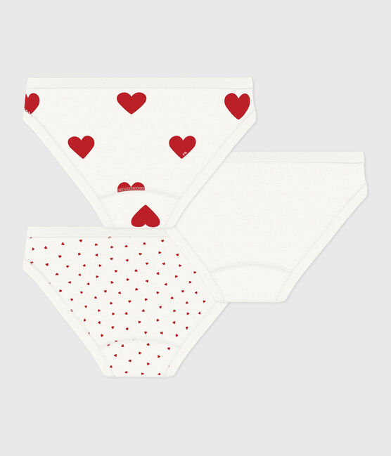 Juego de 3 braguitas de corazón de algodón de niña variante 1