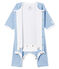 Bodyjama sin pies para bebé niña de punto azul ACIER/blanco MARSHMALLOW