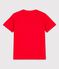 Camiseta de manga corta de algodón de niño rojo PEPS