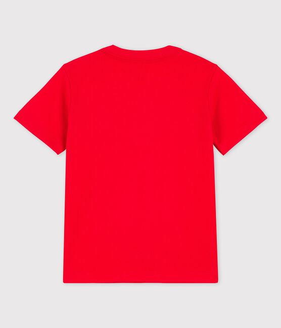 Camiseta de manga corta de algodón de niño rojo PEPS