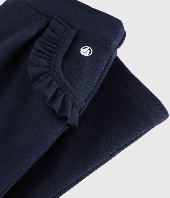 Pantalón de chándal de felpa de niña azul SMOKING