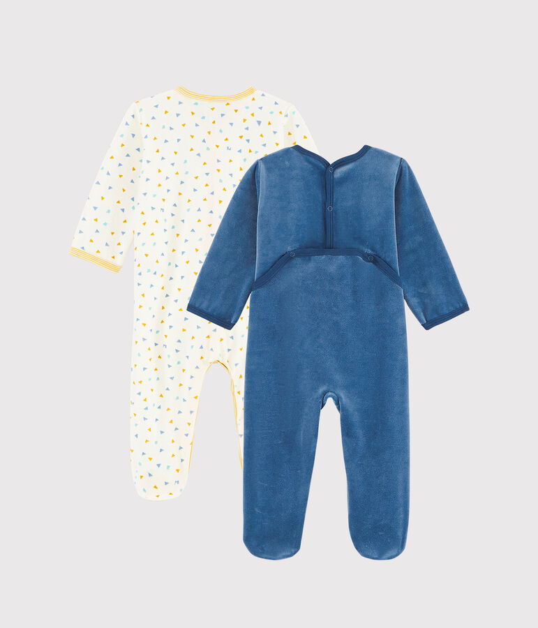 Par de peleles para beb&eacute; de terciopelo multicolor