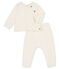 Conjunto de dos piezas para bebé niño, lana merinos y poliéster blanco MARSHMALLOW