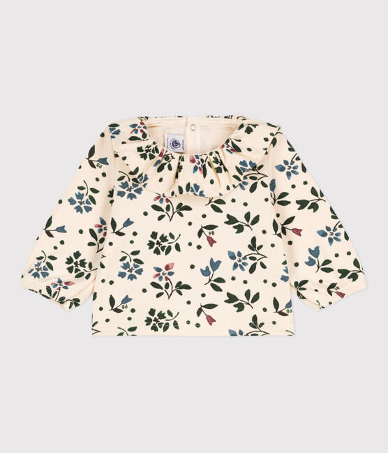 Blusa de gasa de algodón de manga larga para bebé blanco AVALANCHE/ MULTICO