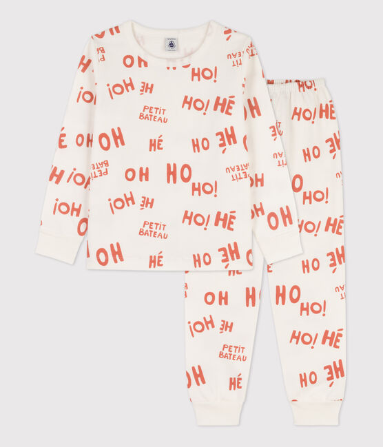Pijama de felpa para niño blanco MARSHMALLOW/ BRANDY