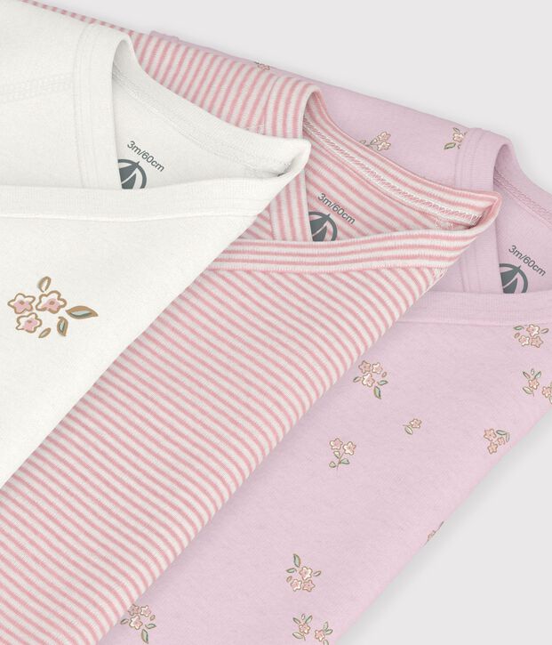 Juego de bodis cruzados y estampados de manga corta de algod&oacute;n para beb&eacute; multicolor