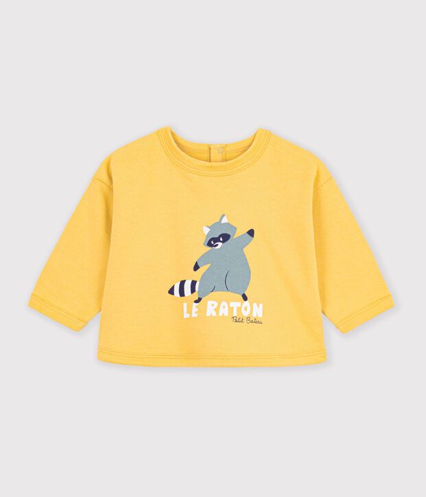 Sudadera de algod&oacute;n con estampado de animal para beb&eacute; amarillo