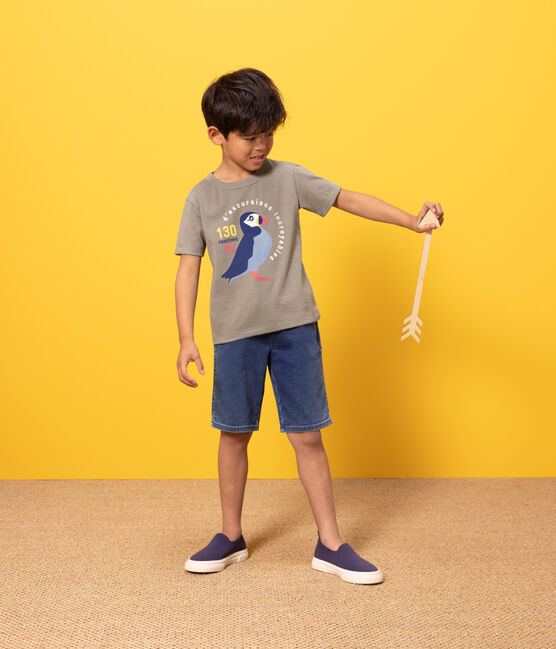 Camiseta de algodón de manga corta para niño verde MARECAGE