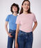 Camiseta lisa Icónica de algodón con punto «cocotte» para mujer azul ALASKA