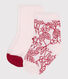 2 pares de calcetines de algodón con flores para bebé niña