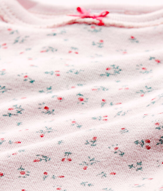Body de manga corta estampado para bebé niña rosa VIENNE/blanco MULTICO