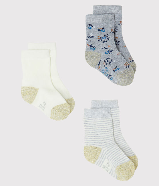 Lote de 3 pares de calcetines para bebé niña gris BELUGA CHINE