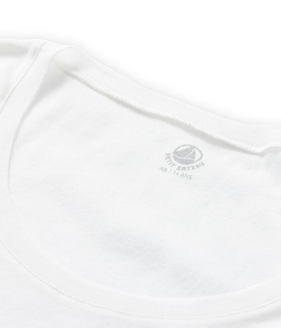 Camiseta de algodón ligero para mujer blanco Lait