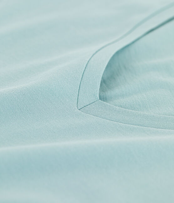 La camiseta RECTA de algodón con cuello de pico para mujer verde BOB