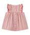 Vestido para bebé en popelina a rayas blanco LAIT/rojo TERKUIT