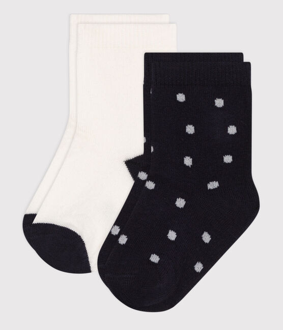 2 pares de calcetines de algodón con lunares para bebé variante 1