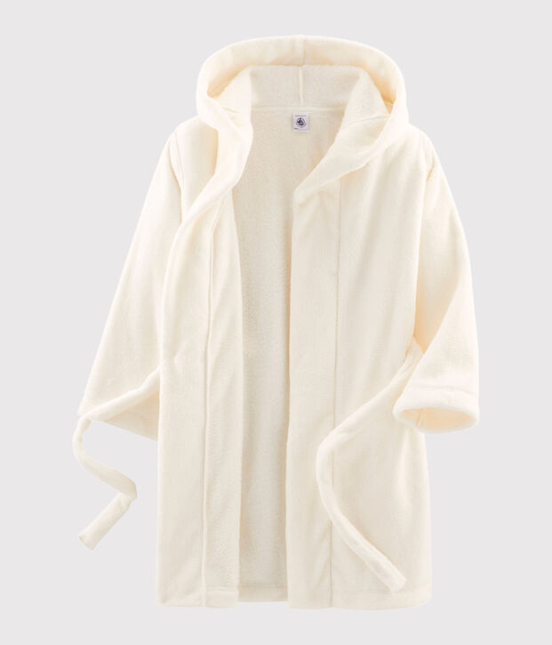 Bata de casa de polar para ni&ntilde;o blanco