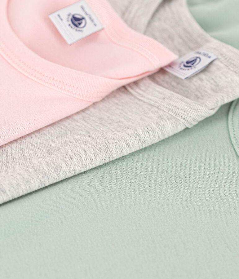 Juego de 3 camisetas de algod&oacute;n de manga larga para ni&ntilde;a multicolor