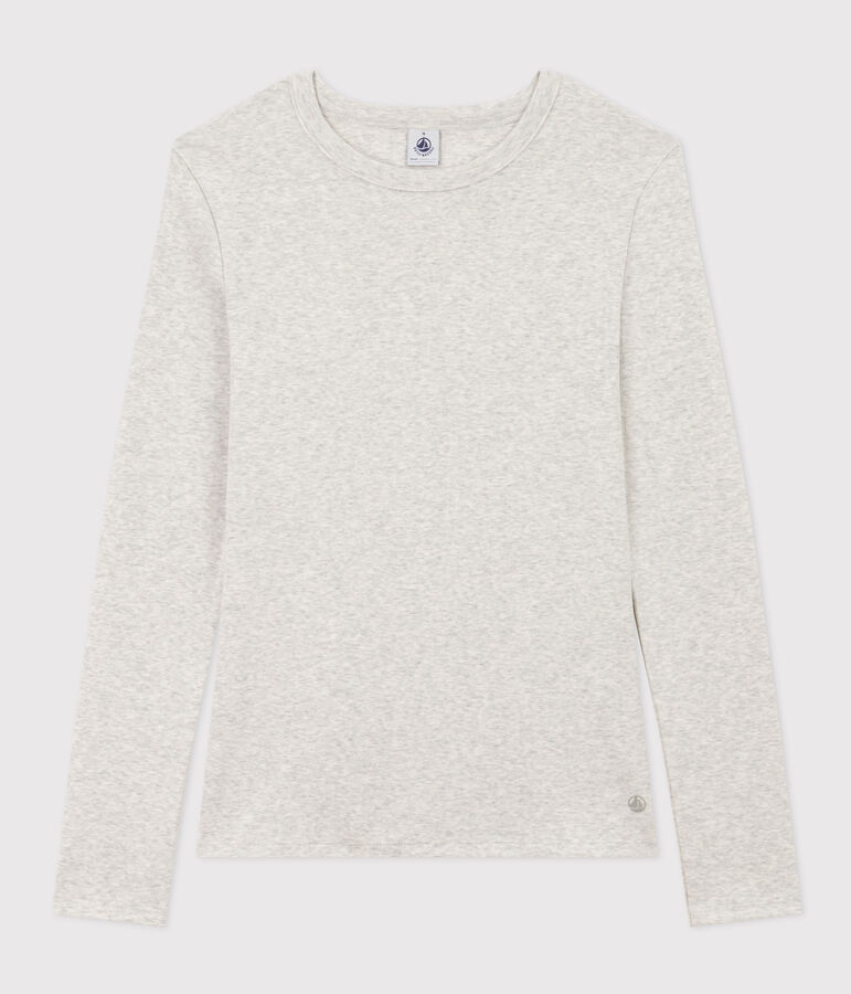 Camiseta L'ICONIQUE de algod&oacute;n con cuello redondo para mujer gris