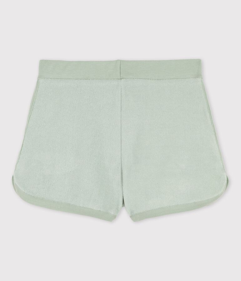 Shorts de rizo para ni&ntilde;a verde