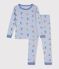 Pijama infantil muy ajustado de algod&oacute;n con estampado azul/blanco/multicolor
