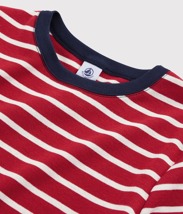 Camiseta ic&oacute;nica con cuello redondo para mujer rojo/blanco