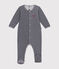 Pijama de terciopelo para bebé azul SMOKING/blanco MARSHMALLOW