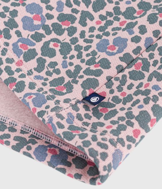 Vestido infantil de manga larga de algodón rosa JOLI/blanco MULTICO