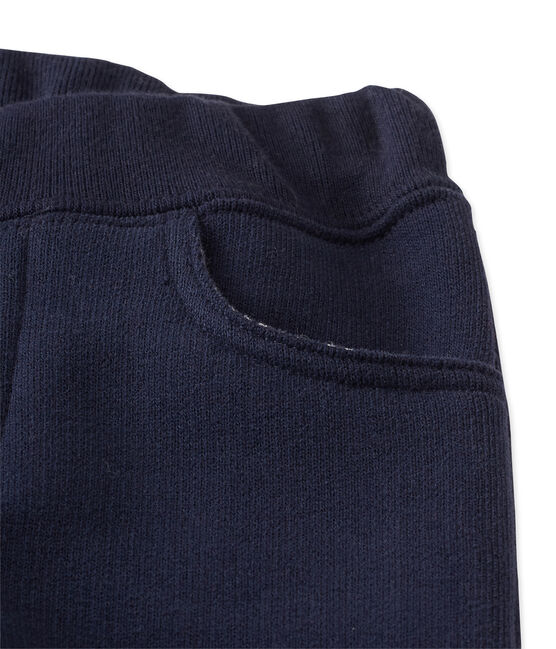 Pantalón para bebé niño en muletón azul SMOKING